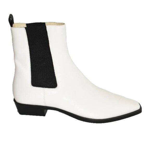 NEW! Jonathan Simkhai Women White Lennon Leather Chelsea Boots 40 9.5 US DD526 - Picture 1 of 6